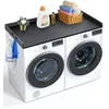 Image de Comptoir pour Lave-linge et Sèche-linge-VEVOR-137x70 cm-Surface de Comptoir en Bois avec Coussinets Antidérapants-Noir