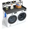 Image de Comptoir pour Lave-linge et Sèche-linge-VEVOR-Surface de Comptoir en Bois avec Coussinets Antidérapants-Noir