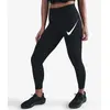 Image de Collant long Nike Tempo Swoosh Run 7/8 noir blanc femme - S