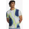 Image de T-shirt manches courtes Under Armour Velociti Pro Print gris bleu foncé jaune - L