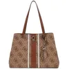 Image de GUESS Sac à épaule beige taupe pour femme - Erenia Tote Bag Latte Logo 325166