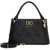 Image de GUESS Sac à main gris foncé noir pour femme - Karnilla Logo Girlfriend Satchel Coal Logo 334088