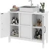 Image de Meuble de salle de bain sur pied YITAHOME de 70 cm de profondeur à 2 portes blanc.