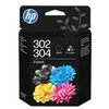 Image de HP 302/304 Combo Pack - pack de 2 - noir pigmente, couleur (cyan, magenta, jaune) - original - cartouche d'encre