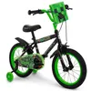 Image de Vélo Enfant - HUFFY - Minecraft 16 - Stabilisateurs lumineux - Freins avant et arrière - Plaque Creeper
