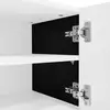 Image de Meuble tv 190 x 35 x 45cm,3 portes,2 tiroirs + 5 compartiments de rangement,blanc et noir