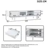 Image de Meuble tv moderne 200 x 40 x 50,5 cm,meuble de salon avec 2 portes et 2 tiroirs,compartiment de rangement ouvert,blanc