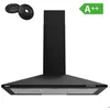 Image de CIARRA Hotte Aspirante 90cm A++ 370 m³/h 3 Vitesses 2pcs Filtre Actif Recyclage ou Evacuation Filtrant dair Noir