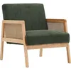 Image de Fauteuil en cannage et velours côtelé vert - Mani