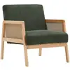 Image de Fauteuil en cannage et velours côtelé vert kaki - mani Mani