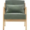 Image de Fauteuil en bois et velours côtelé vert - lanna Lanna