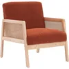 Image de Fauteuil en cannage et tissu bouclé rouille - Mani