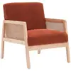 Image de Fauteuil en cannage et tissu bouclé rouille - mani Mani