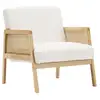 Image de Fauteuil en cannage et tissu bouclé beige - mani Mani
