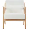 Image de Fauteuil en bois et tissu bouclette écru - lanna Lanna