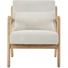 Image de Fauteuil en bois et velours côtelé beige - Lanna