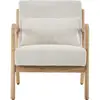Image de Fauteuil en bois et velours côtelé beige - lanna Lanna