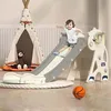 Image de Toboggan Licorne MAGICFOX - Glisse de 150cm avec panier de basket - Jeu intérieur/extérieur Enfant dès 2 ans