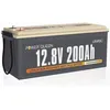 Image de Batterie Lithium LiFePO4 12V 200Ah 2560Wh avec BMS 100A Power Queen pour Camping-car Caravane Voyage Marine Système Solaire