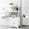 Image de Armoire de Salle de Bain Meuble de Rangement WC - COSTWAY - Blanc - Tiroir - 2 Étagères Ouvertes - Double Porte