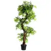 Image de Costway plante artificielle en pot hauteur 160cm, art floral faux bonsaï décoration en plastique, simulation décorations paysager à intérieur ou extérieur