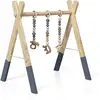 Image de Costway Portique D’eveil, Arche De Jeux Pour Bébé En Bois Avec Jouets, Centre D'activité Pliable