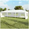 Image de Tonnelle de jardin inclut 5 murs amovibles avec fenêtre sur côté, pour les fêtes de mariage, bbq de plage etc. 3x9m