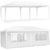 Image de COSTWAY Tonnelle de Jardin Imperméable 3x6M-6 Parois Amovibles-Fenêtre Transparente-2 Entrées de Porte-FêtesMariageBBQ de Plage