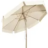 Image de COSTWAY Parasol pour Terrasse Inclinable Dia.3M avec Manivelle Anti-UVProtection Solaire Toile Polyester Imperméable Beige