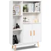 Image de COSTWAY Bibliothèque Scandinave Blanche 80x24x119 CM Armoire de rangement avec Cube de Rangement Idéal pour Salon Chambre Entrée