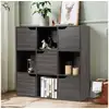 Image de Bibliothèque de rangement, cube de rangement 5 avec portes, idéal pour salon, chambre, entrée etc. 90 x 29 x 90 cm (gris)