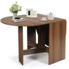 Image de GOPLUS Table de Salle à Manger Pliable en Bois163x80x75CM pour 4-7 personnesCharge 60KG2 Modes de PliageStyle ÉlégantNaturel