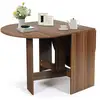 Image de Costway table de salle à manger pliable, table de cuisine, 3 formes, table multifonctionnelle pour 4-6 personnes, charge max. 60kg, 163 x 80 x 75cm, pour maison, cuisine, brun