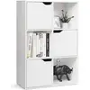 Image de Costway meuble de rangement, armoire etagère de rangement avec portes pour salon bureau chambre entrée, 60 x 29 x 90 cm, blanc