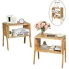 Image de Costway Lot De 2 Table De Chevet/table D'appoint Avec Fonction Superposable