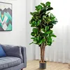 Image de Costway Plante Artificielle Avec Pot, Figuier À Feuilles De Violon Artificiel De 1,5