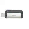 Image de Clé Usb Sandisk Ultra Dual 256 Go Gris Rétractable Usb-c/usb-a