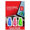 Image de Pack de 3 Clés USB Cruzer Blade - SANDISK - 32 Go - USB 2.0 - Bleu vert et rose