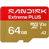 Image de Carte Mémoire Sandisk Extreme Plus Microsdxc 64 Go Uhs-i V30 A2 Rouge Doré