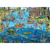 Image de Cobble Hill Puzzle Doodletown Gone Fishing - 1000 Pièces Carton