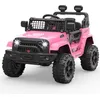 Image de Baloveby Voiture Électrique 5 km-h Vitesse 2 LED Musique USB Télécommande Véhicules Électrique pour 3-8 Ans Enfants -Rose