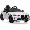 Image de Voiture Électrique Enfant 12V Blanc Sous Licence BMW M4 avec Télécommandé Vitesses 3 Km/h LED et Musique pour Enfants 3+ An Blanc
