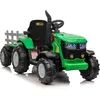 Image de Tracteur Électrique Enfants 12V Remorque Amovible Double Moteur 35W - BALOVEBY - Vert - 18 mois et plus - 30 kg