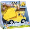Image de Set Camion Benne Bleu Poings Jaune Avec Figurines Bluey Bingo Accessoires Pierres Autocollants
