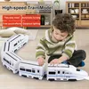 Image de Train Électrique Grande Vitesse - 2 Locomotives - 3 Wagons - Jouet Éducatif - Tiducel®