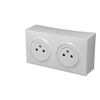 Image de Prise électrique double Legrand Dooxie  surface saillie BOIT-DOUBLE-600735