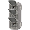 Image de Prise de courant triple vertical 16A 2P+T Legrand Plexo  grise complète 069991L