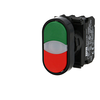 Image de Bouton poussoir lumineux vert et rouge IMO Ø22mm, 1NO+1NC, LED 230V BIS BS3DT-VR