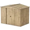 Image de Abri de jardin en métal imitation bois - DURAMAX - 4 75m² + kit dancrage - Epaisseur 0 33 mm