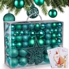 Image de Boules De Noël Vertes Décorations De Sapin Coffret De 128 Pièces Inclus Ètoile De Sapin-5 Cartes